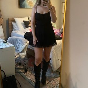 Black Polka Dot Mini Dress